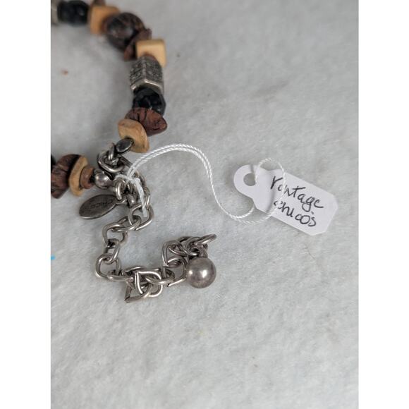 Vintage Chico's necklace 2" pendant necklace 27- 20 .5" GUCEarthy assorted beads - Picture 3 of 7